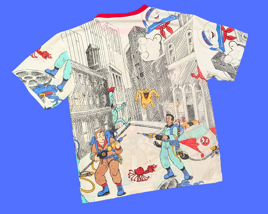 Handmade, Upcycled Vintage 1980's Ghostbusters Bedsheet T-Shirt Size M