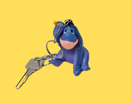 Handmade, Upcycled Winnie The Pooh's Eeyore Toy Keychain