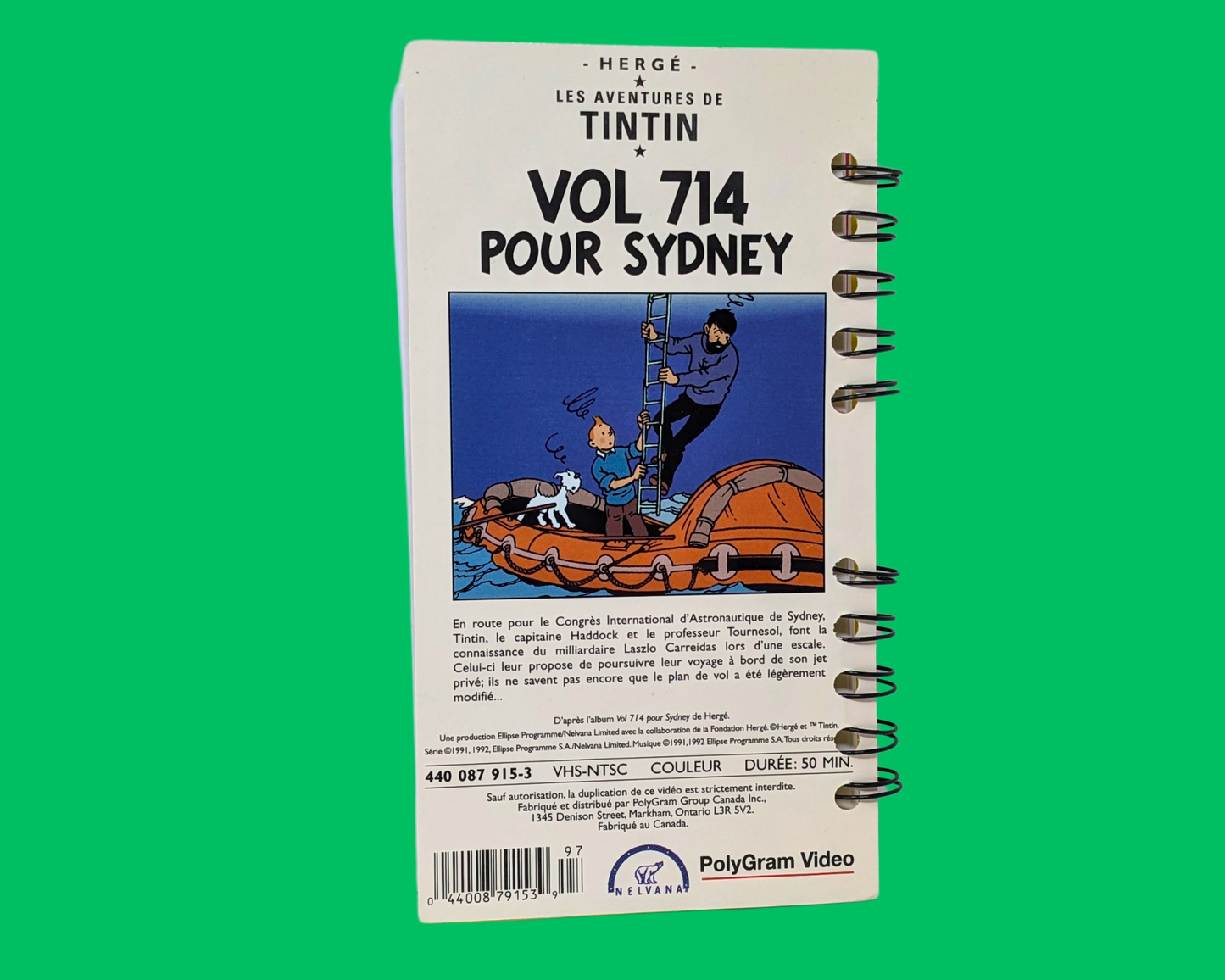 Tintin Vol 714 Pour Sydney VHS Movie Notebook