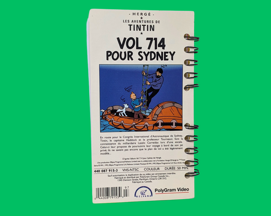 Tintin Vol 714 Pour Sydney VHS Movie Notebook