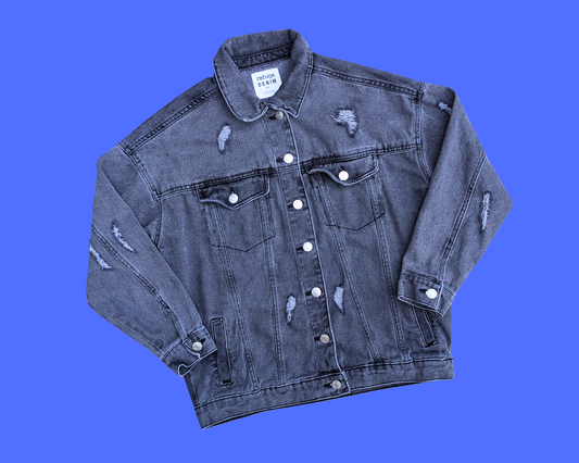 Handmade, Upcycled Mr. Rogers Neighborhood Denim Jacket Size S