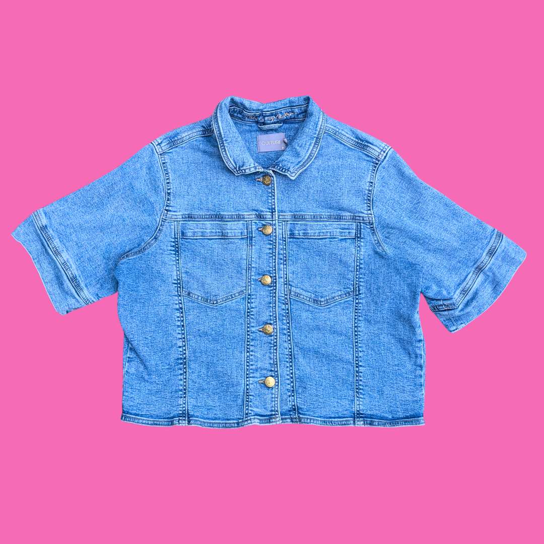 Blondie Upcycled T-Shirt Short Sleeves Jacket Size M