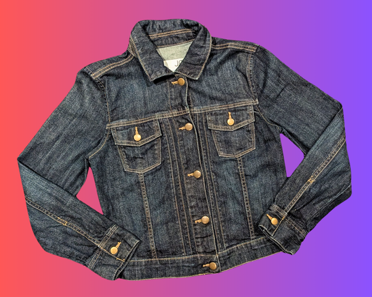 Veste en jean Barbie The Movie faite à la main et recyclée, taille S