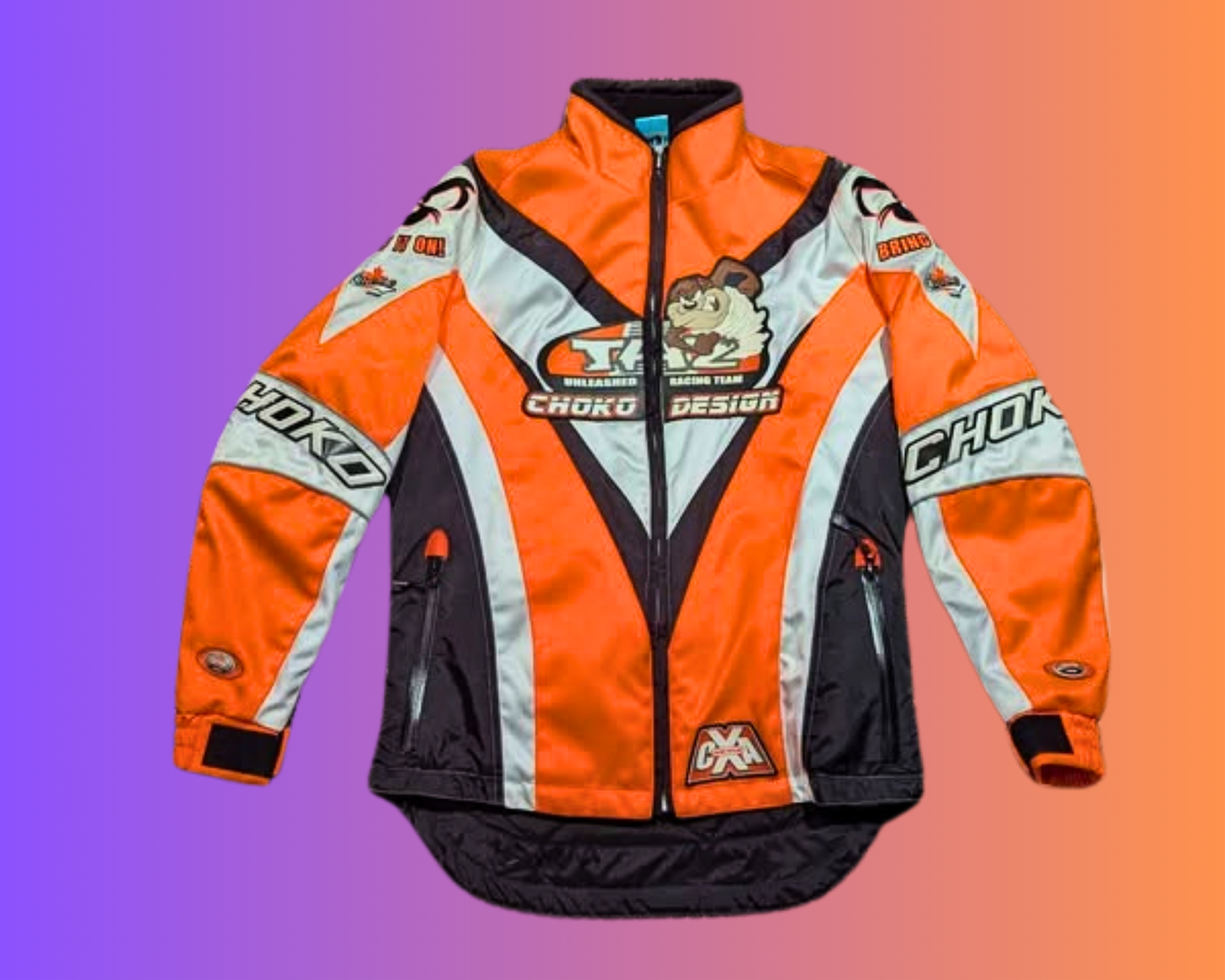 Y2K The Looney Tunes The Devil of Tazmania Motorcycle Jacket Size XS