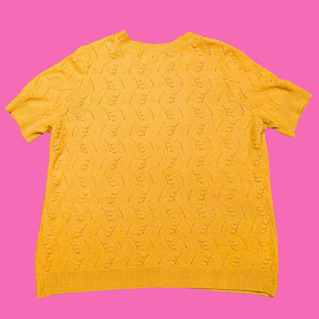 Vero Moda Curve Yellow, Soft, Short Sleeve Top Size 2XL