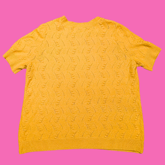 Vero Moda Curve Yellow, Soft, Short Sleeve Top Size 2XL
