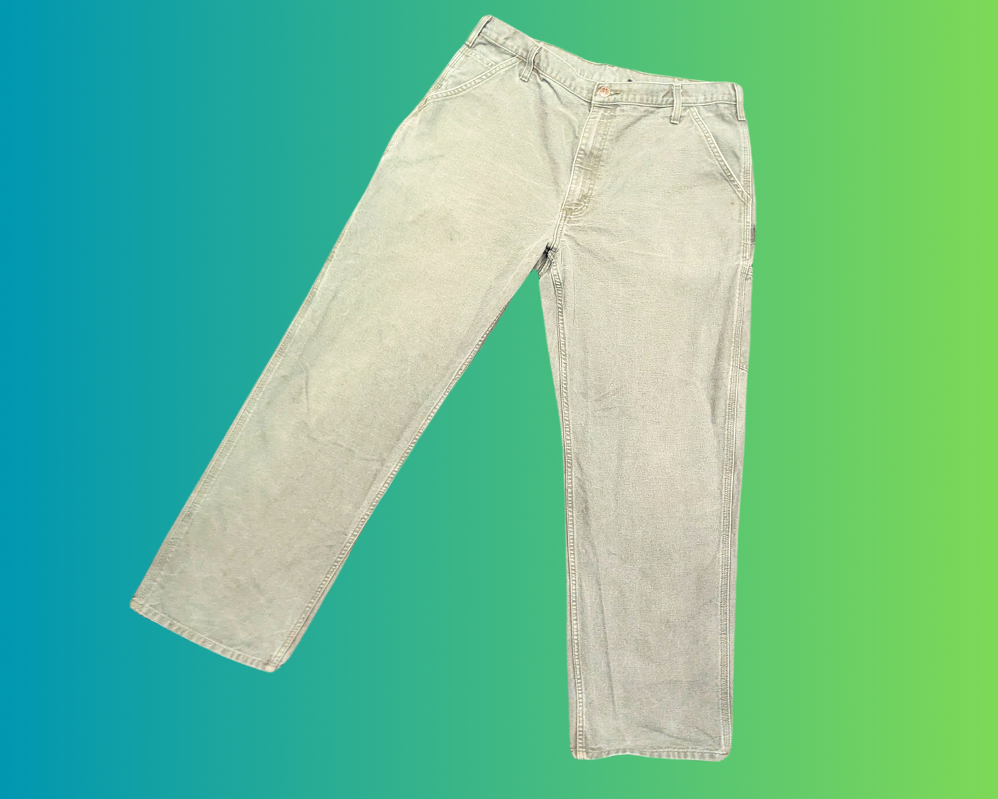 Y2K Gray Denim Trousers, Jeans by Carhatt Size 38 x 32 (XL)