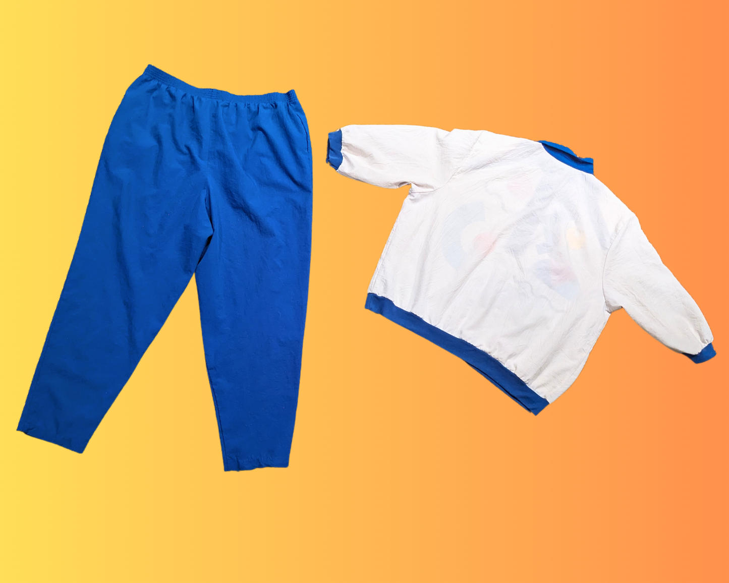 Vintage 1980's Funky Matching Blouse and Pants Set Size XL