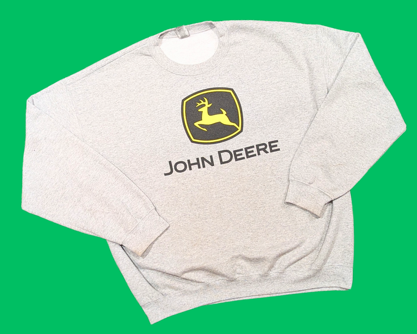 Pull ras du cou gris John Deere Y2K, taille XL