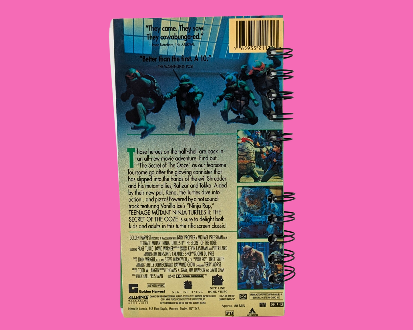 Teenage Mutant Ninja Turtles II VHS Movie Notebook