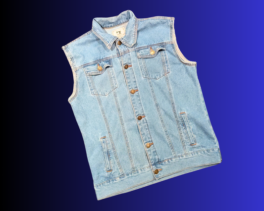 Handmade, Upcycled The Nightmare Before Christmas Denim Jacket/Vest Size M