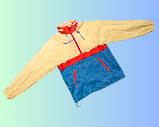 Vintage 1990's White, Red and Blue K-Way Fleece Size XL