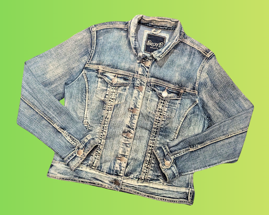 Handmade, Upcycled Diego Rivera's Painting Denim Jacket Size XXL (Fits Much Smaller)
