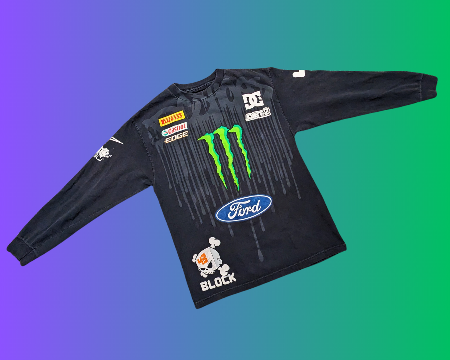 Rare Long Sleeves Ken Block Monster Energy Shirt Size M