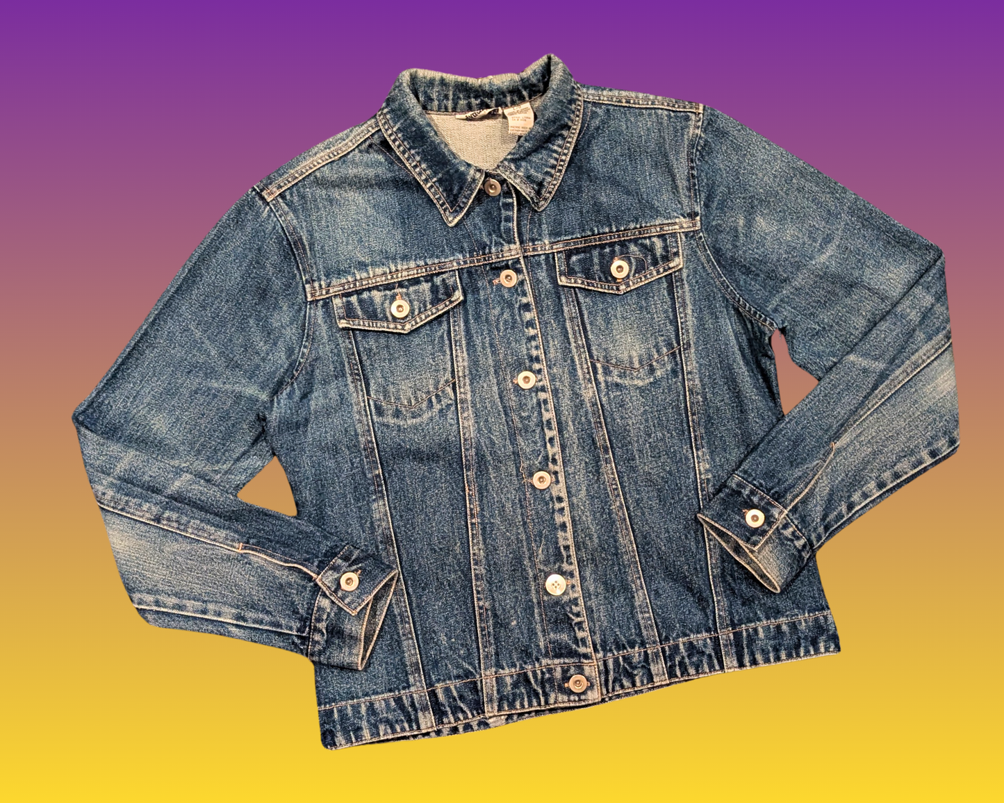 Veste en jean Harry Potter faite à la main et recyclée, taille L