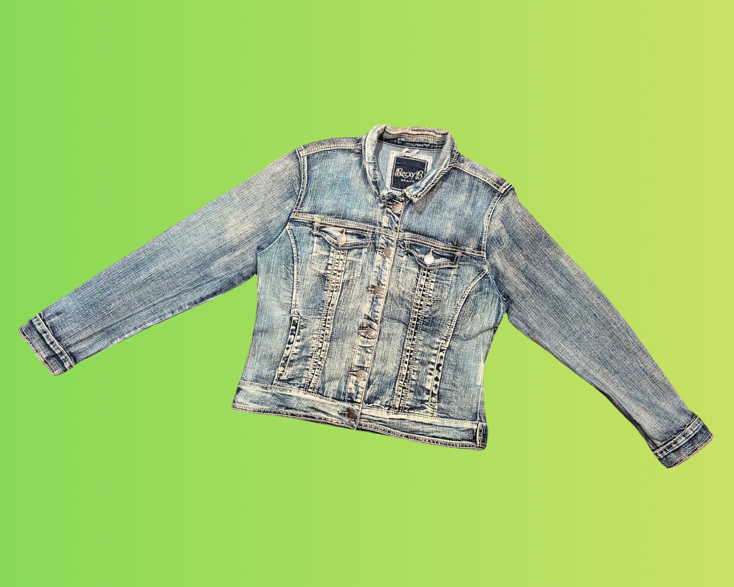 Handmade, Upcycled Diego Rivera's Painting Denim Jacket Size XXL (Fits Much Smaller)