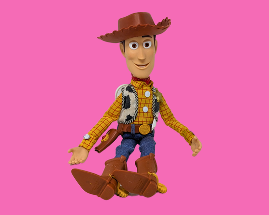 Jouet vintage Toy Story des années 1990, shérif Woody, parlant français