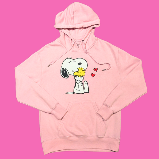 Official Peanuts, Charlie Brown, Snoopy, Pink Hoodie Size S for Women