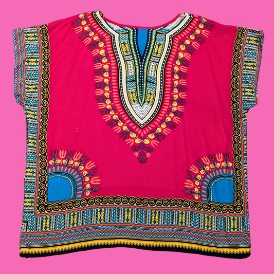 Y2K African Styled Blouse with Pockets Size L-XL