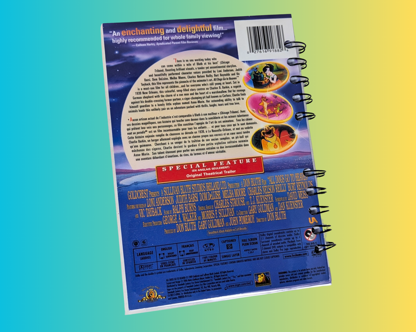 All Dogs Go to Heaven DVD Movie Notebook
