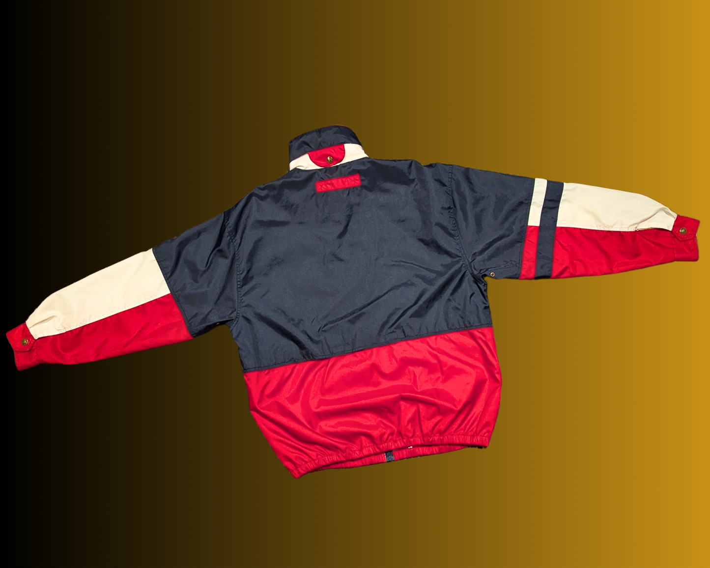 Y2K Blue and Red, Cardinal Embroidery Patch, Windbreaker Jacket Size M