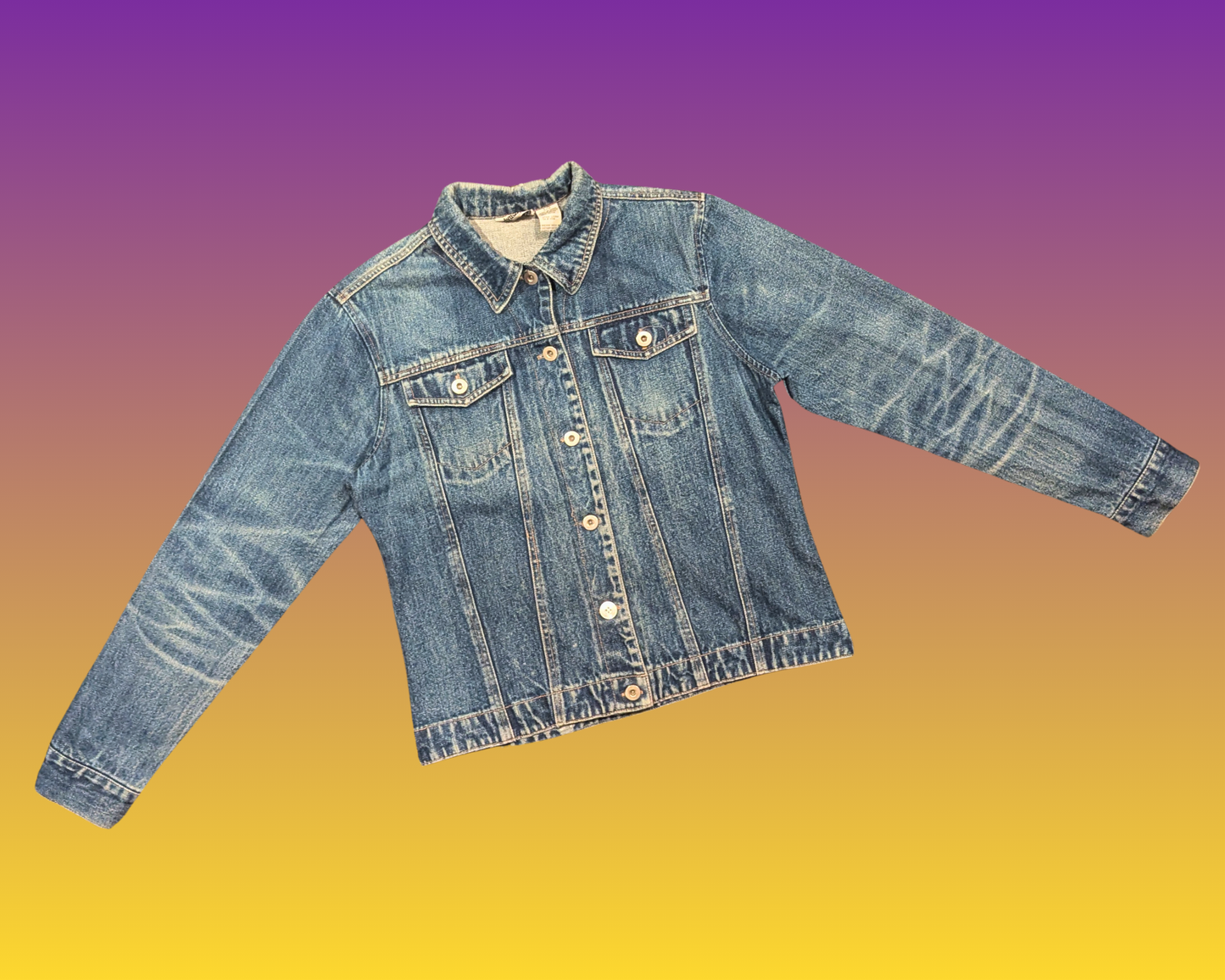 Veste en jean Harry Potter faite à la main et recyclée, taille L
