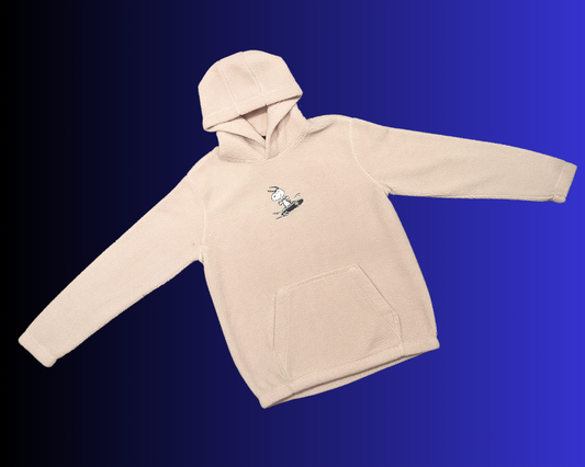 Sweat à capuche Snoopy beige et duveteux des années 2000, taille L