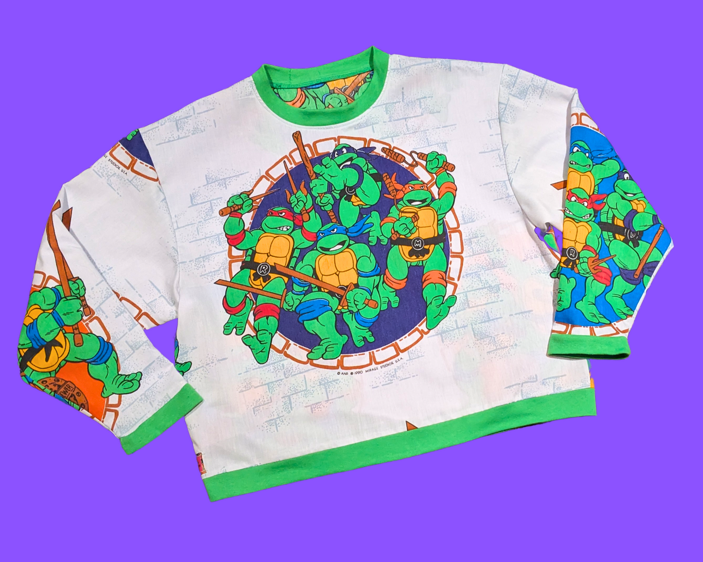 Handmade, Upcycled Teenage Mutant Ninja Turtles Sweater Oversized M