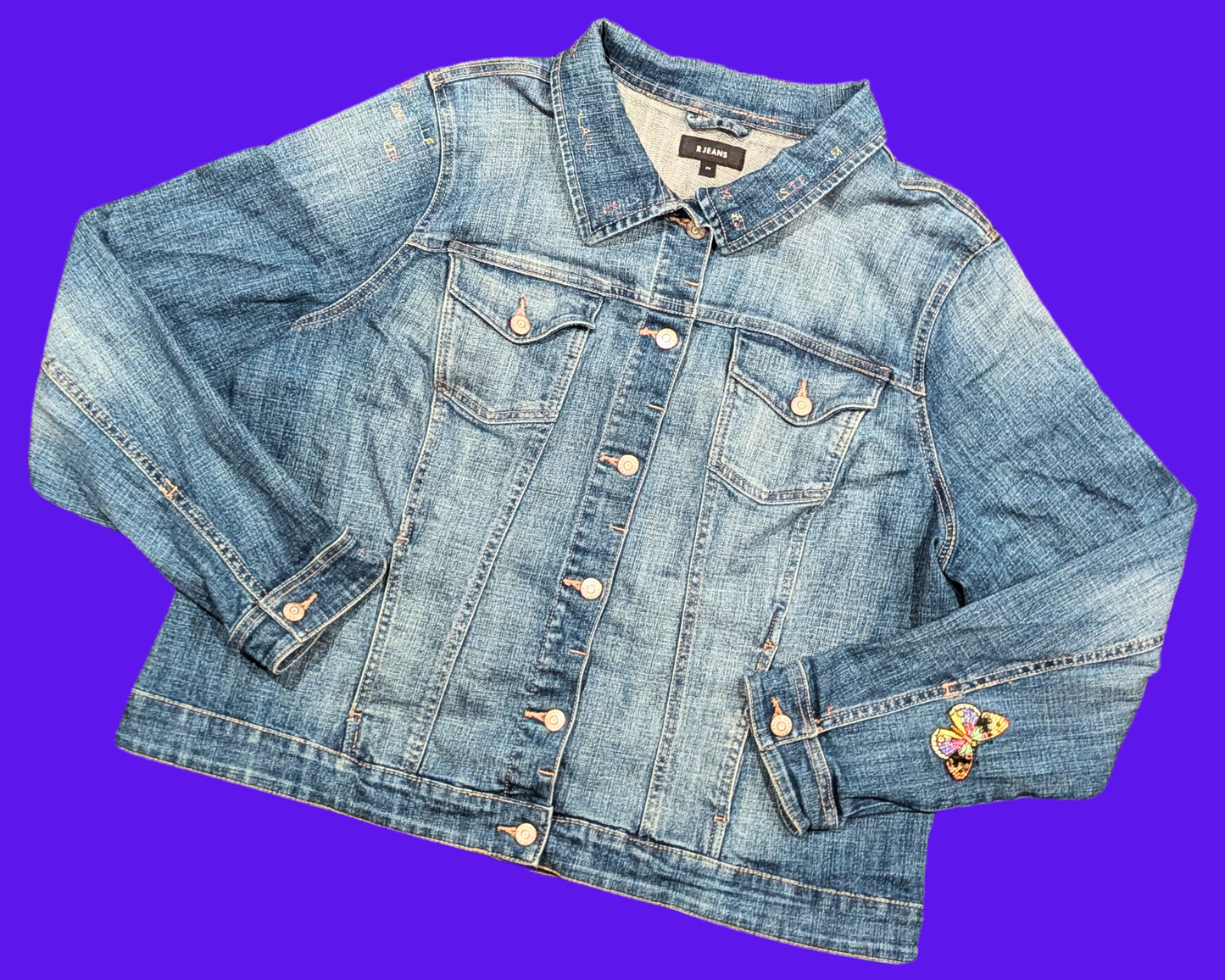 Handmade, Upcycled David Bowie, Sound and Vision Denim Jacket Size 2XL