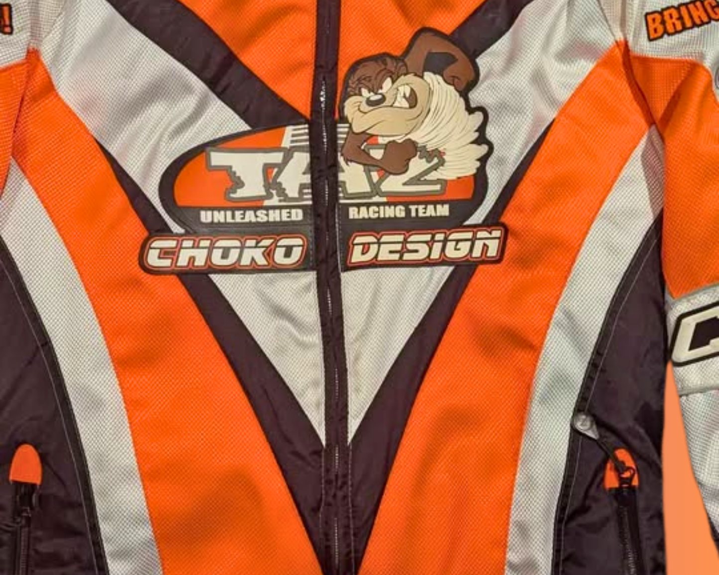 Y2K The Looney Tunes The Devil of Tazmania Motorcycle Jacket Size XS