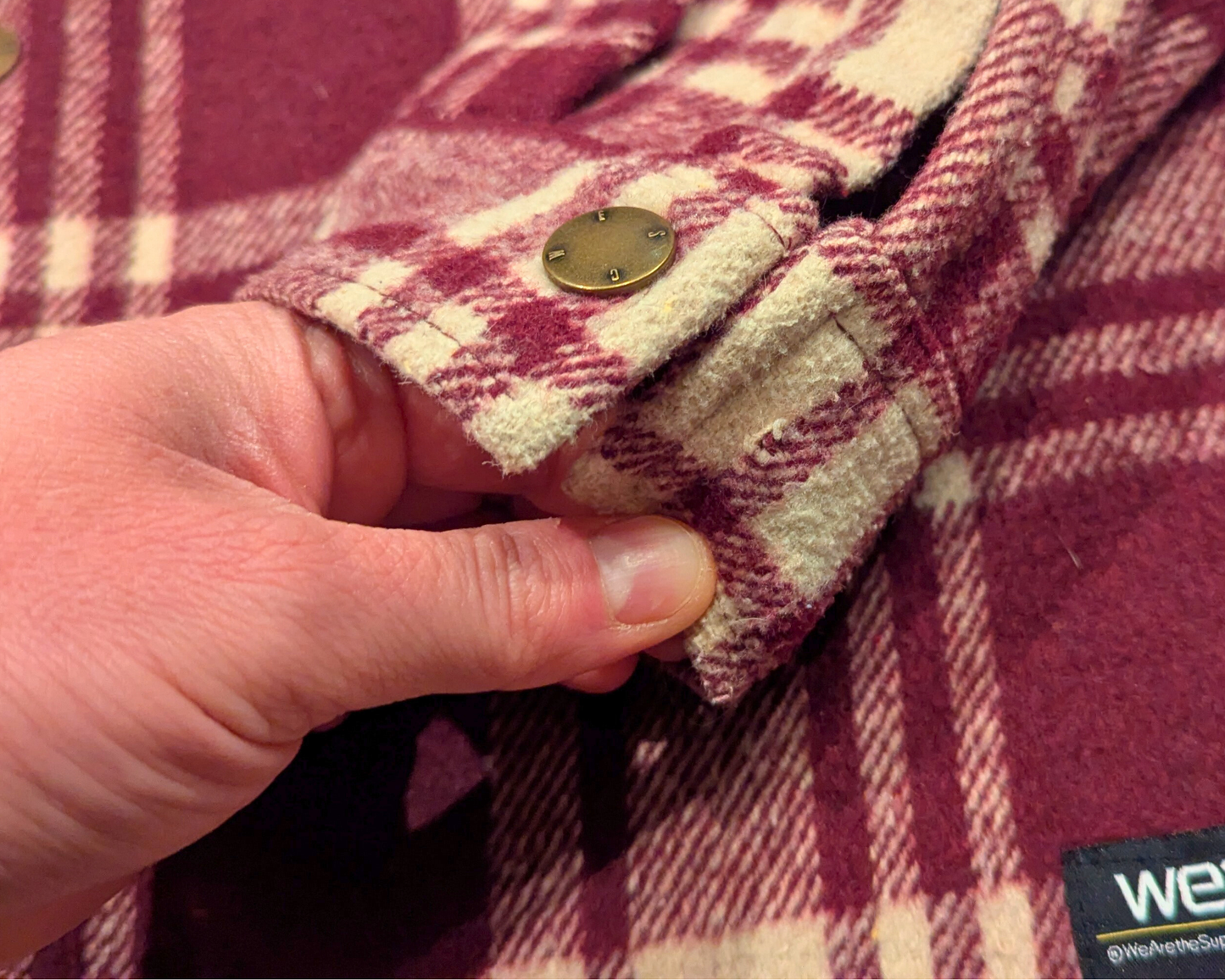 Y2K Plaid Purple WESC Shirt Size S Men