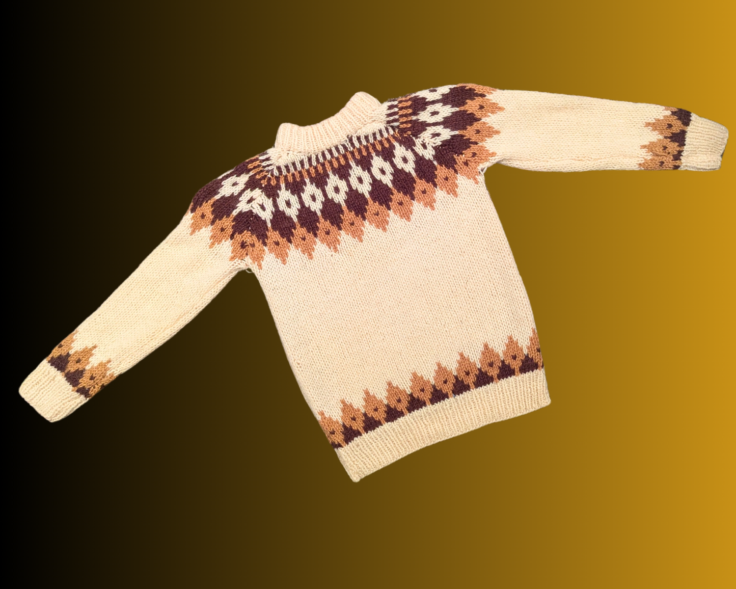 Vintage 1980's Genuine Wool, Knit Sweater Size L