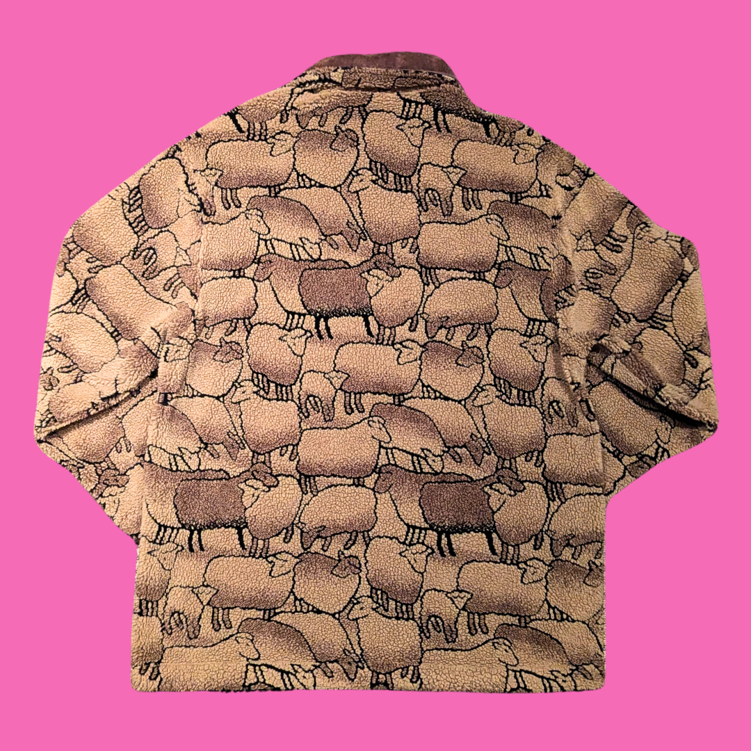 Vintage 1990's Woolrick Sheep Print Fleece Size M for Women