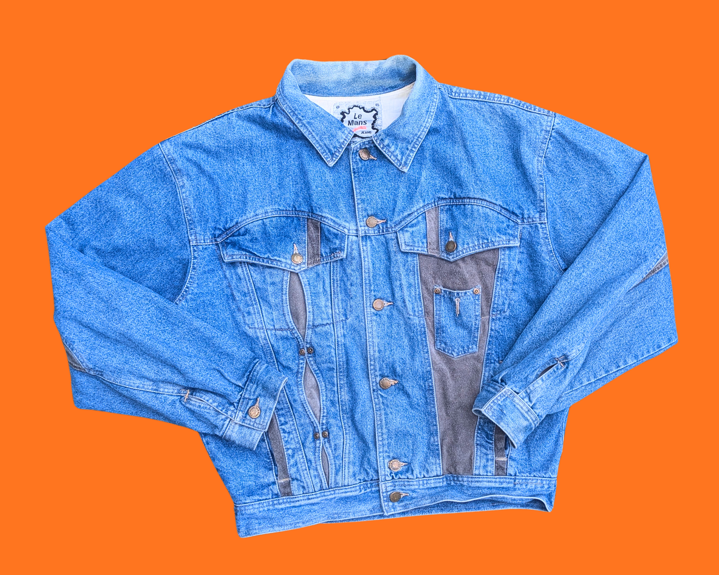 Handmade, Upcycled The Godfather Denim Jacket Size L for Men