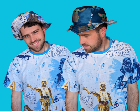 Star Wars Reversible Bucket Hats For Adults Made from Vintage, Upcycled Star Wars Bedsheets