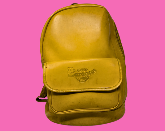 Sac à dos Dr. Martens en cuir jaune, style caoutchouc