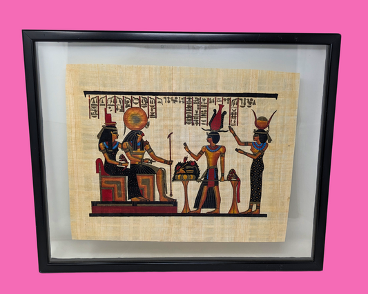 Vintage 1990's Framed Egyptian Papyrus Artwork