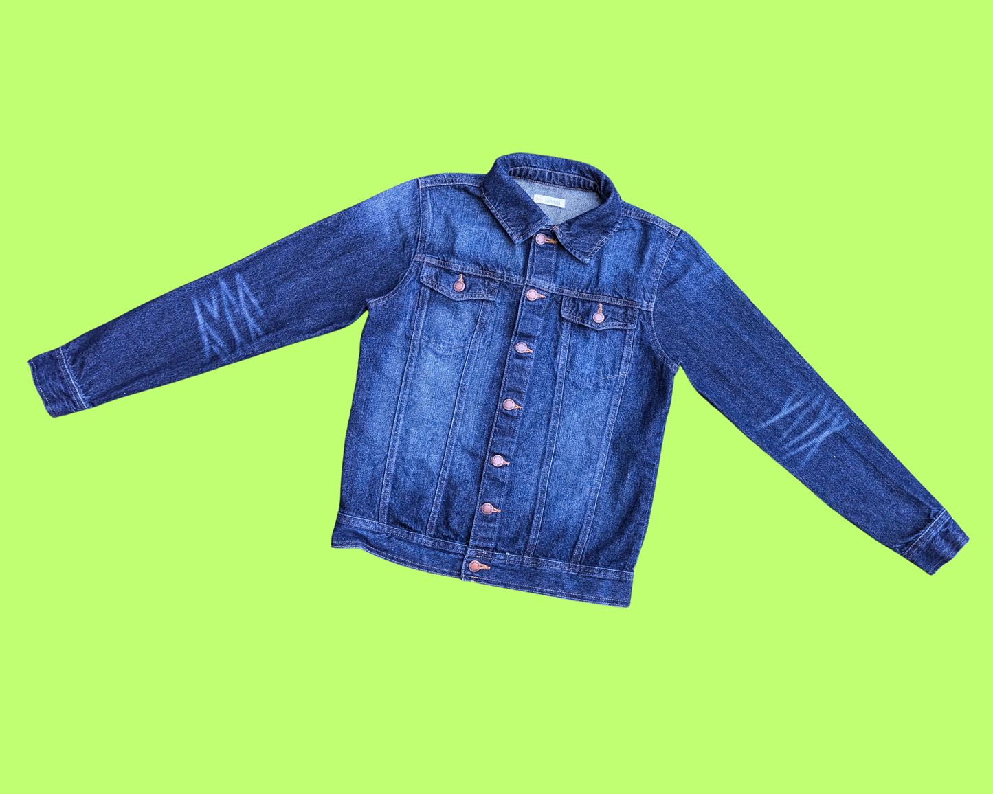 Veste en jean DragonBall Z faite main et recyclée, taille US 14-16, taille L