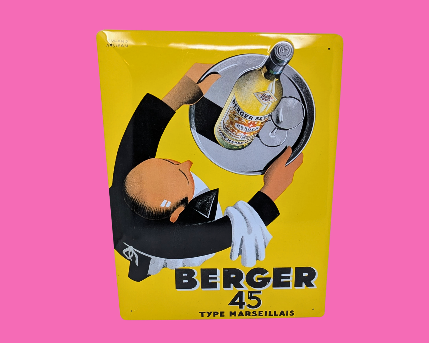 Y2K Pastis Berger 45, France Metal Rectangle Interior Decoration Sign