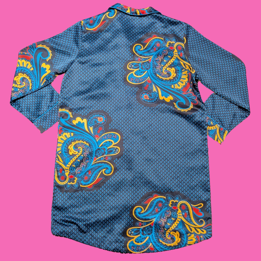 Joe Fresh Paisley Patterned, Blue Night Gown Size M