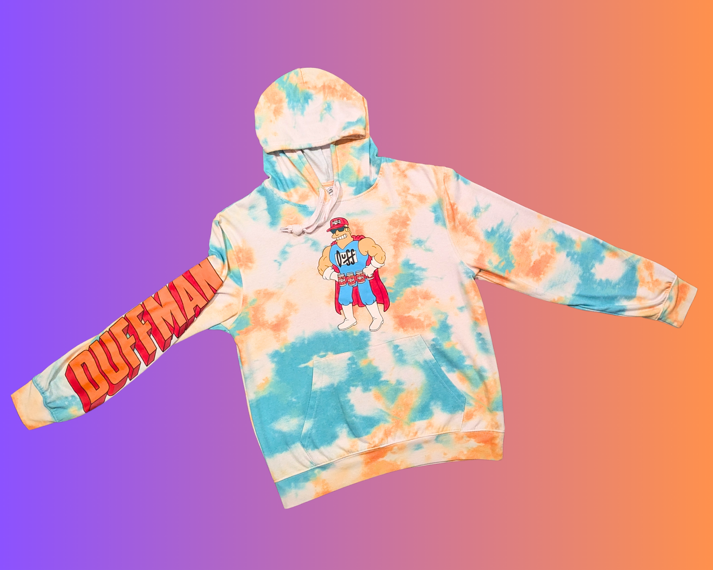 Y2K Tie Dye The Simpsons, Duffman Hoodie Size L