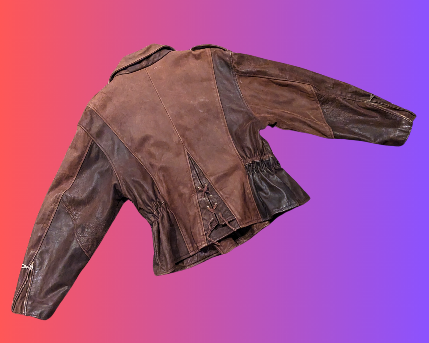 Vintage 1980's Oscar Leopold Compagnie Internationale Brown Leather Jacket Size L
