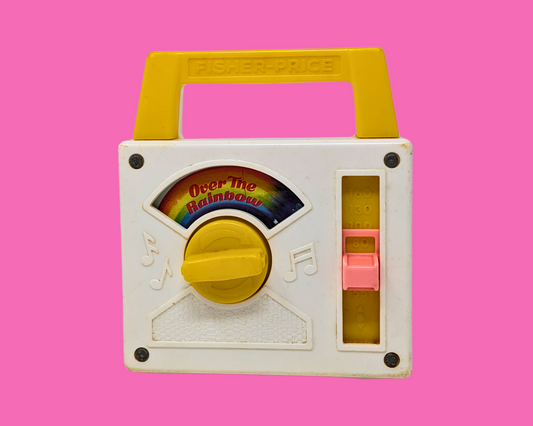 Boîte à musique Fisher Price vintage des années 1980 jouant Somewhere Over the Rainbow