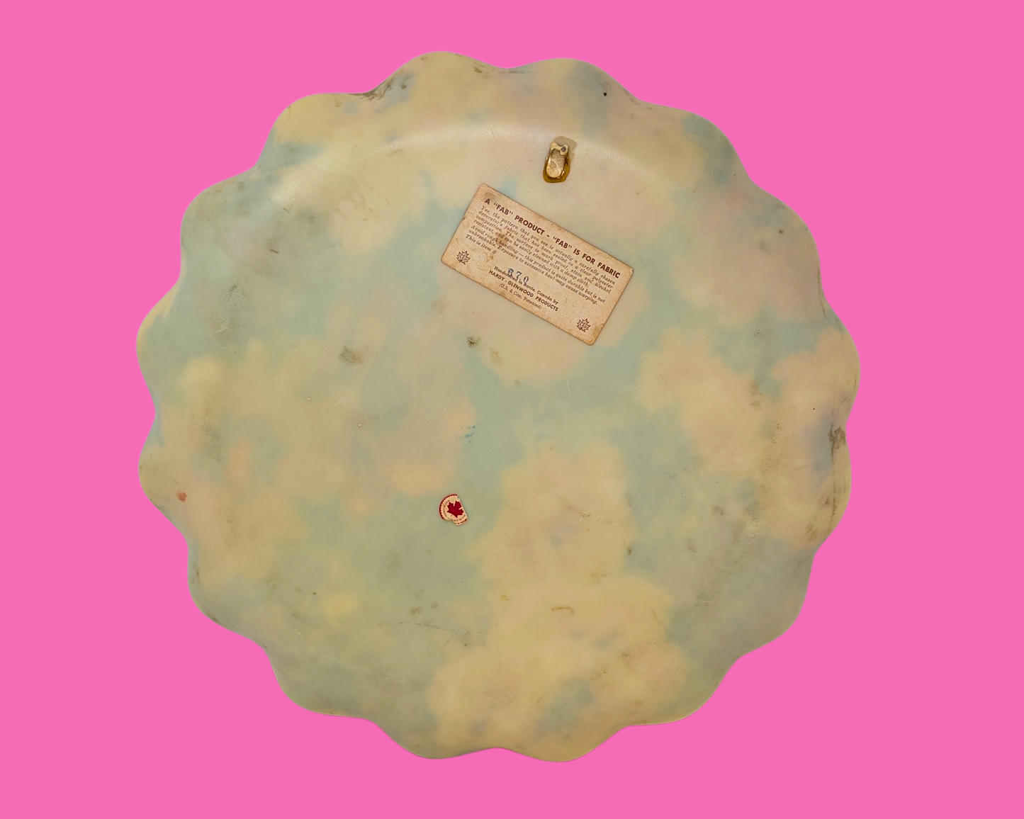 Vintage 1960's Hand Crafted, Floral Fabric, Big Decorative Tray (See Label for Details)