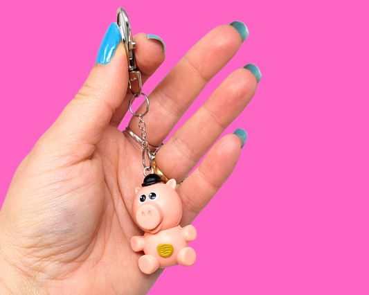 Handmade, Upcycled Toy Story Hamm Toy Keychain