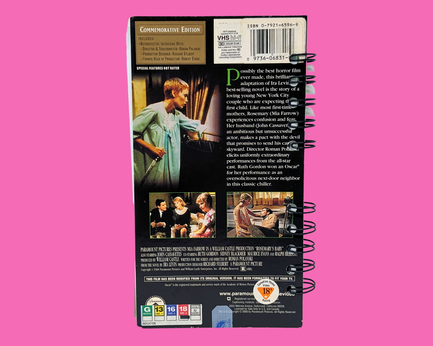 Rosemary's Baby VHS Movie Notebook