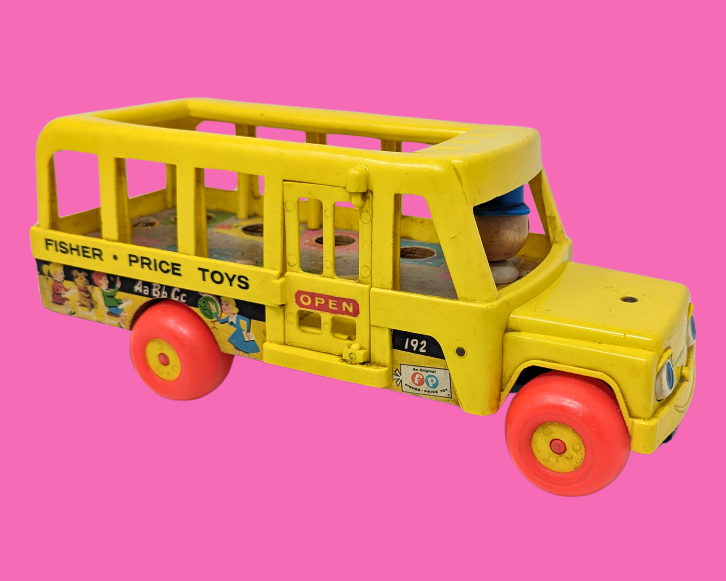 Vintage 1965 Fisher Price Bus Toy