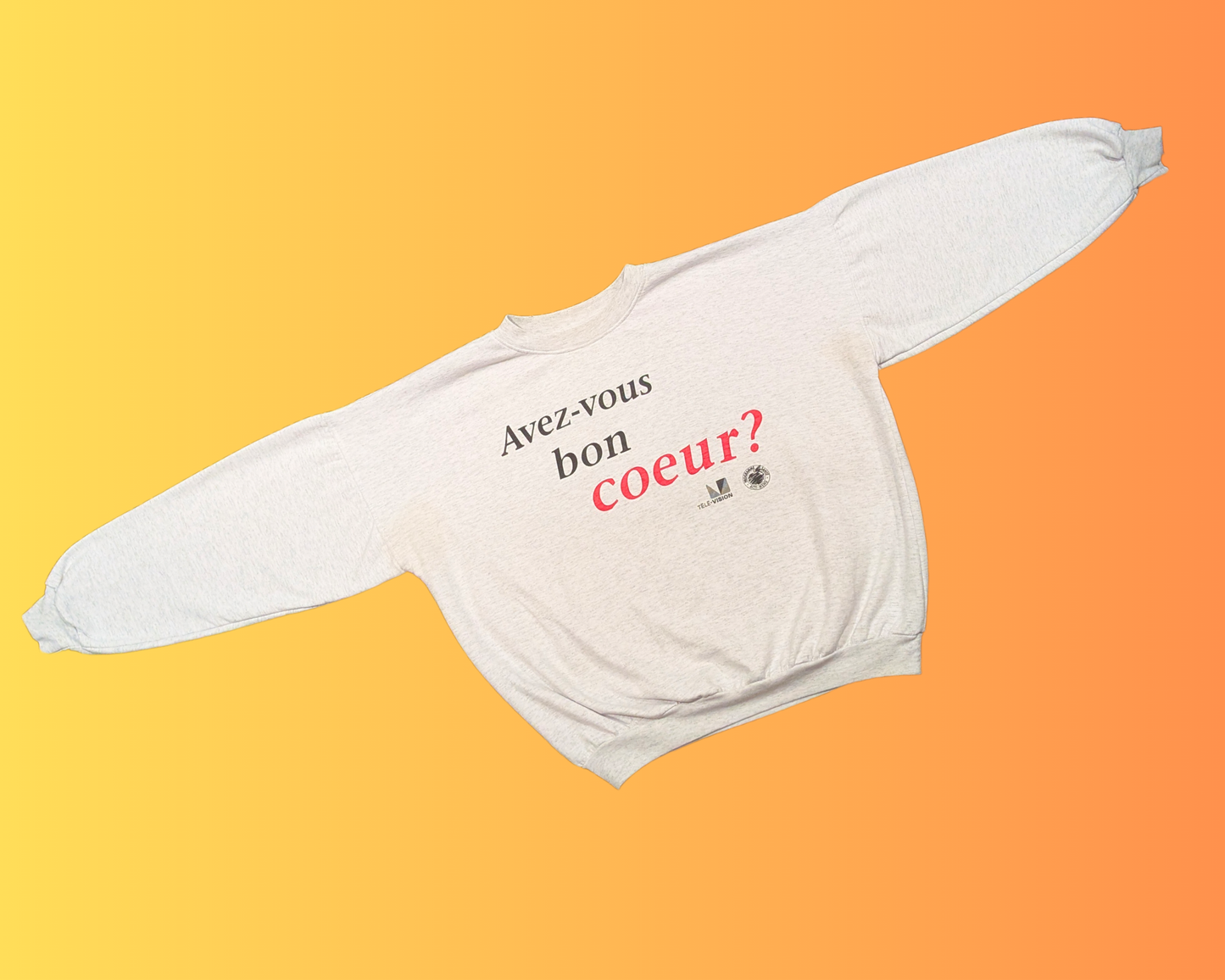 Vintage 1990's ''Avez-Vous Bon Coeur'' Crewneck Size M