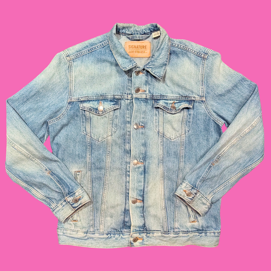 T-shirt Metallica upcyclé, veste en jean Levi's taille M pour homme