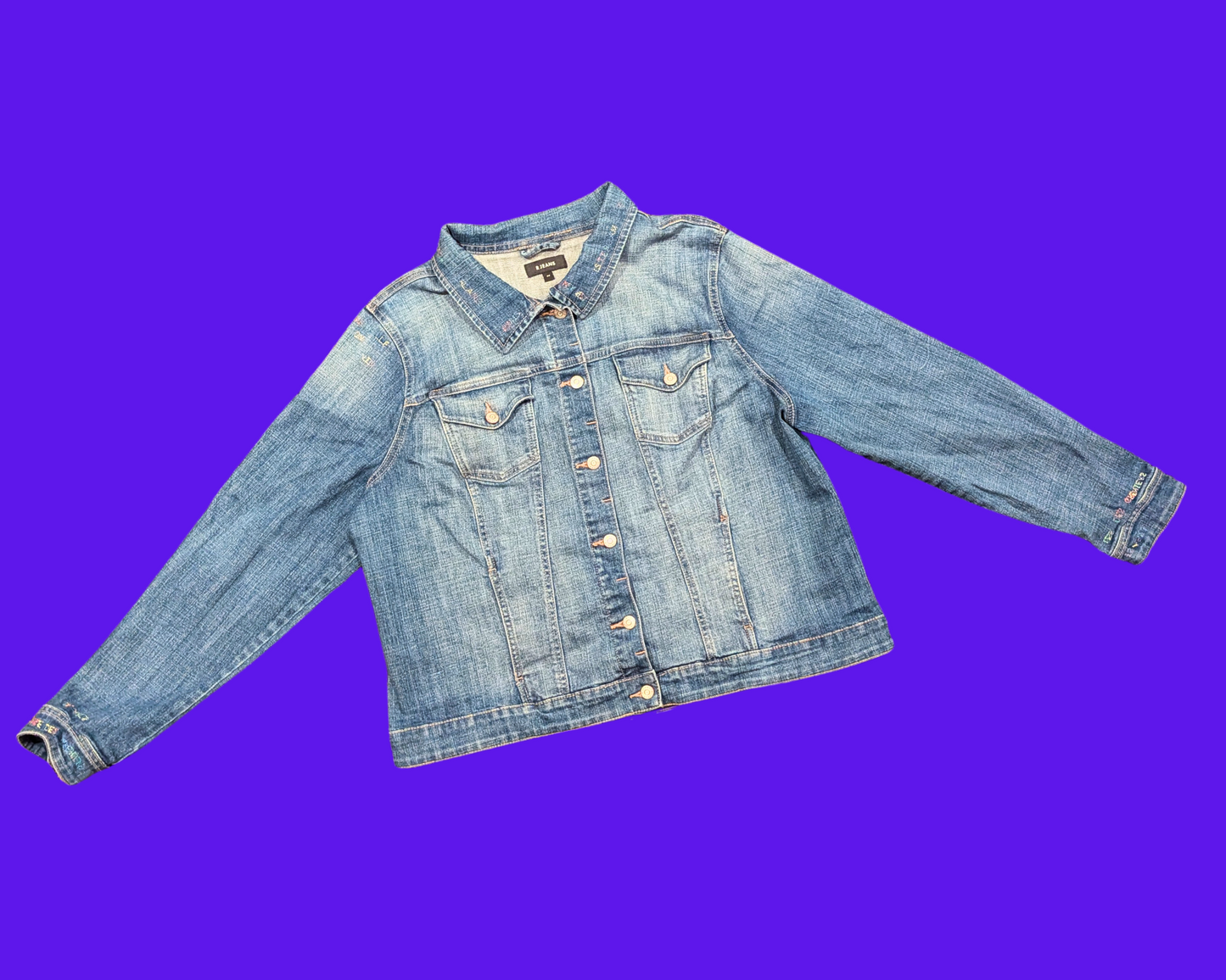 Handmade, Upcycled David Bowie, Sound and Vision Denim Jacket Size 2XL